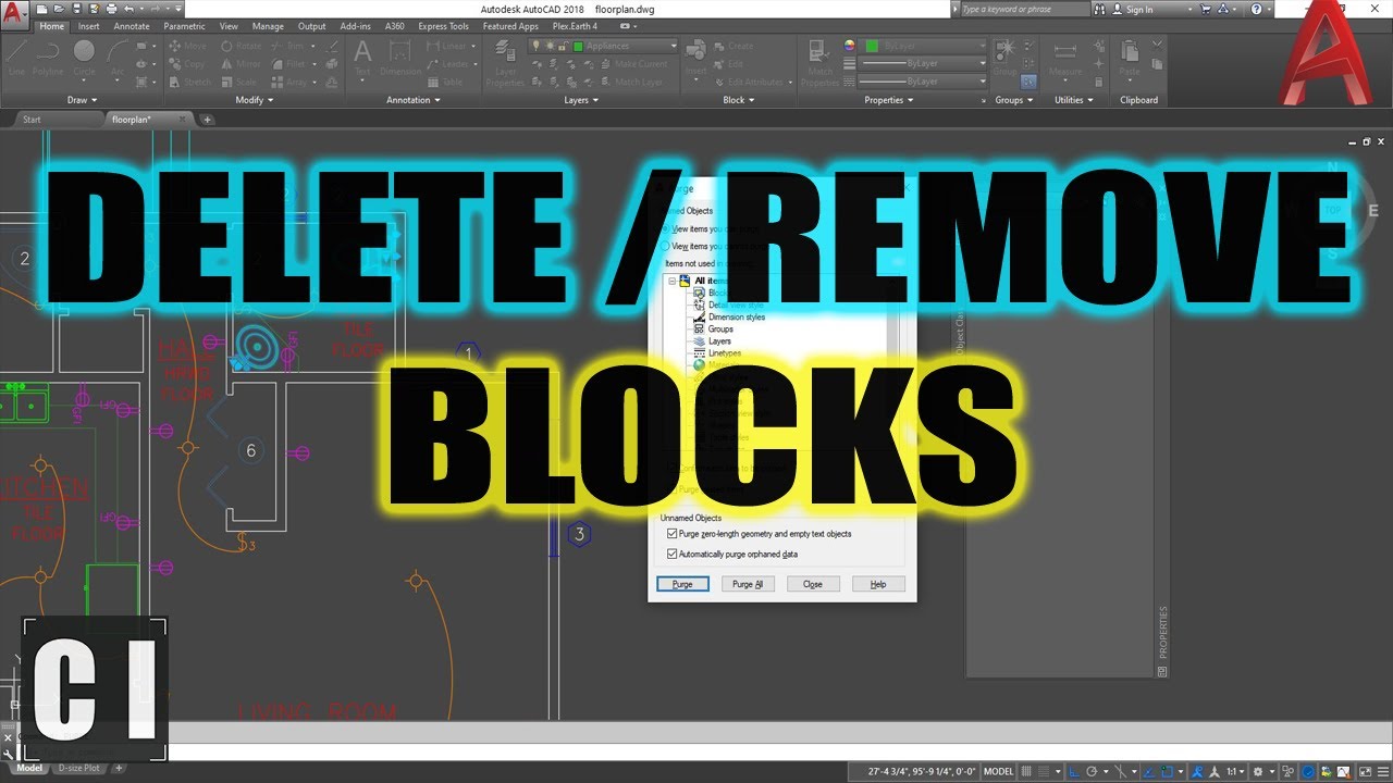 AutoCAD How To Delete A Block From A Drawing - Quick Drawing Clean ...